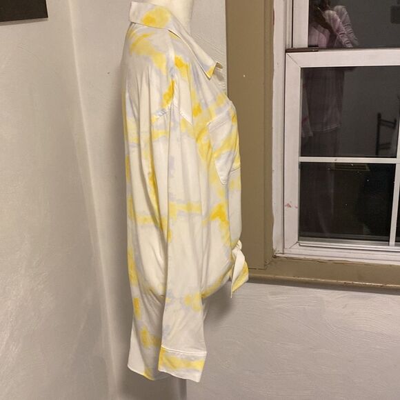 Calia by Carrie Underwood Watercolor Yellow Swim Coverup Utility Shirt NEW - Picture 15 of 16